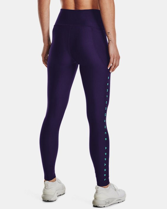 Women's HeatGear® No-Slip Waistband Full-Length Leggings, Purple, pdpMainDesktop image number 1